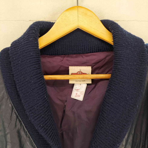 CENTRAL PARK レザー切替ニットブルゾン メンズ M