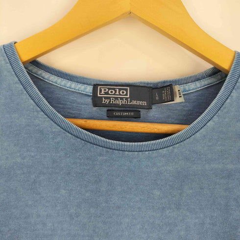 ポロバイラルフローレン Polo by RALPH LAUREN CUSTOM FIT 裾ロゴ刺繍 ポケット クルーネック Tシャツ メンズ import:L