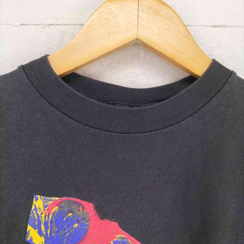 推定80S 袖シングル 両面プリントクルーネックTシャツ レディース