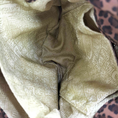 ボッテガヴェネタ BOTTEGA VENETA OLD ナイロン Bロゴ レオパード ミニ ハンドバッグ レディース