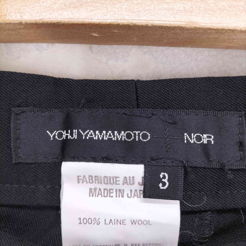 ヨウジヤマモトプリュスノアール YOHJI YAMAMOTO+NOIR 100番台ウールギャバ サイドシンチノータックスラックス レディース 3