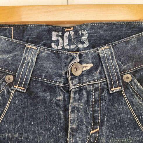 エドウィン EDWIN 503 シンチバック フレアデニムパンツ Y2K レディース JPN:S