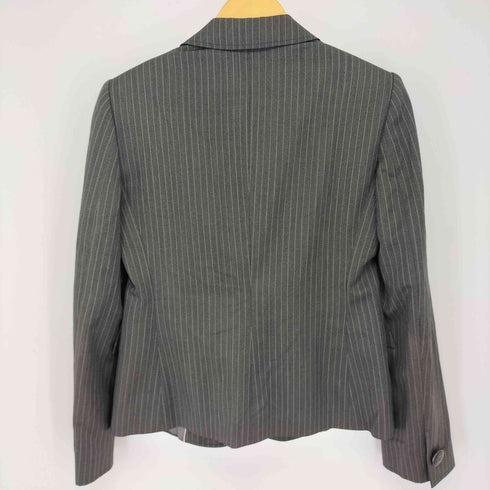 アルマーニコレツィオーニ ARMANI COLLEZIONI ピークドラペル ストライプウールテーラードジャケット レディース 42
