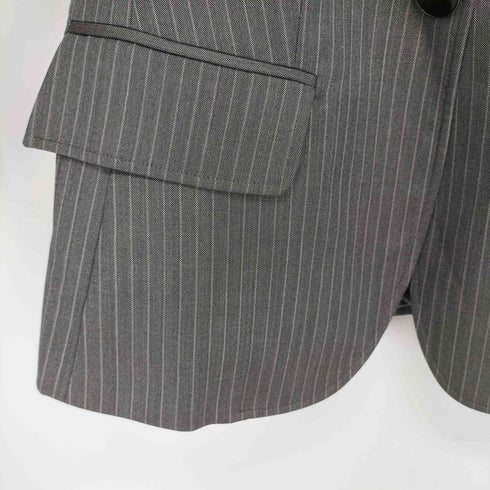 アルマーニコレツィオーニ ARMANI COLLEZIONI ピークドラペル ストライプウールテーラードジャケット レディース 42