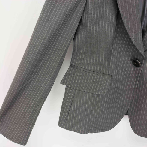 アルマーニコレツィオーニ ARMANI COLLEZIONI ピークドラペル ストライプウールテーラードジャケット レディース 42