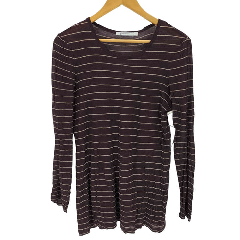 ティーバイアレキサンダーワン T by Alexander Wang リネン混 ボーダーシアーカットソー レディース XS
