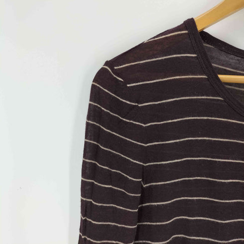 ティーバイアレキサンダーワン T by Alexander Wang リネン混 ボーダーシアーカットソー レディース XS