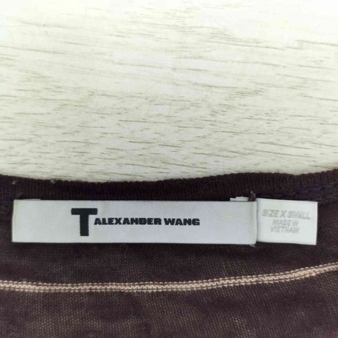 ティーバイアレキサンダーワン T by Alexander Wang リネン混 ボーダーシアーカットソー レディース XS