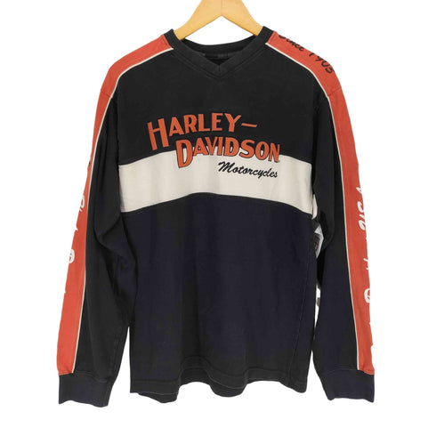 ハーレーダビッドソン HARLEY-DAVIDSON 両面刺繍&プリントVネックスウェット メンズ JPN:M