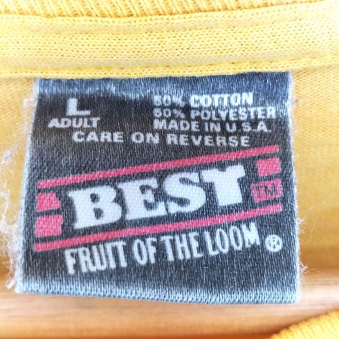 フルーツオブザルーム FRUIT OF THE LOOM USA製 レスリング クルーネックTシャツ 袖&裾シングル メンズ import:L