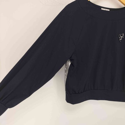 ランバンオンブルー LANVIN en Bleu ロゴ刺繍 バックデザインプルオーバー レディース JPN:38