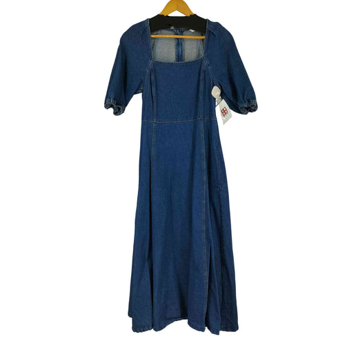 ザラ ZARA スクエアネックデニムワンピース レディース import:M
