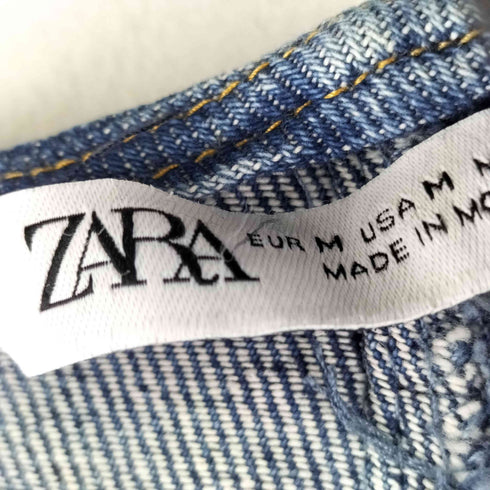 ザラ ZARA スクエアネックデニムワンピース レディース import:M
