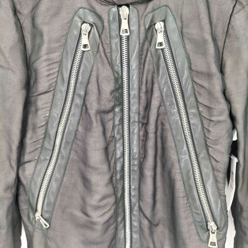 メゾンマルタンマルジェラ Maison Martin Margiela ここのえタグ シアー ラムレザー 八の字ライダースジャケット レディース 40