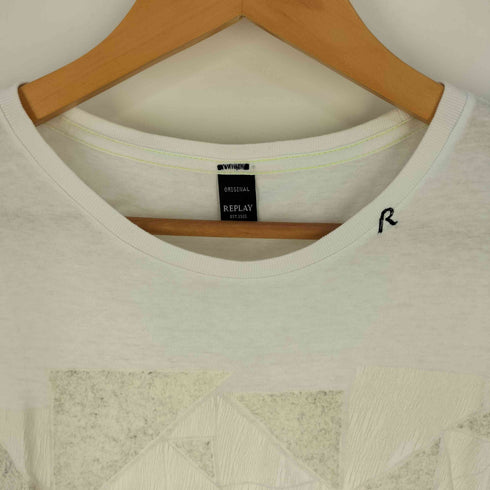 リプレイ REPLAY 刺繍 幾何学プリント クルーネック Tシャツ メンズ