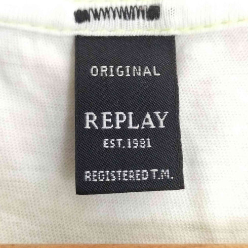 リプレイ REPLAY 刺繍 幾何学プリント クルーネック Tシャツ メンズ