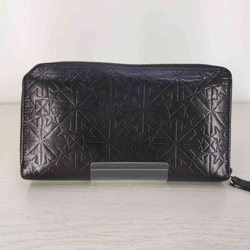 ジミーチュウ JIMMY CHOO イタリア製 スター 星 型押し レザー ラウンドジップ 長財布 メンズ