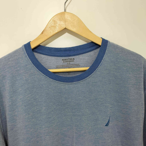 ノーティカ NAUTICA SLEEPWEAR コットンポリ ロゴ刺繍 S/S Tシャツ メンズ import:L