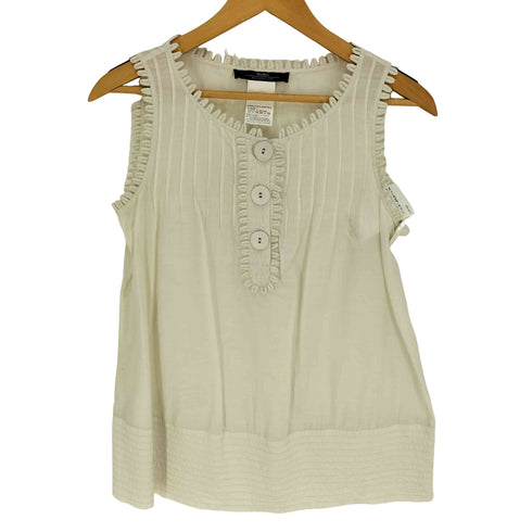 マックスマーラウィーケンドライン Max Mara WEEKEND LINE シルク 混 プルオーバー ヘンリーネック ノースリーブ ブラウス タンクトップ レディース 38