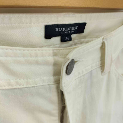 バーバリーロンドン BURBERRY LONDON 裏地 バックポケット ノバチェック 裾ボタン クロップド パンツ レディース 36