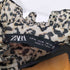 ザラ ZARA L/S フリルデザイン レオパード柄ブラウス レディース import:M