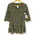 マックスマーラウィーケンドライン Max Mara WEEKEND LINE ミックスファブリック ギンガムチェック フリル ノーカラー ワンピース レディース 38