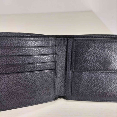 サルヴァトーレフェラガモ Salvatore Ferragamo イタリア製 シボ革 二つ折り レザーウォレット メンズ