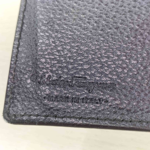 サルヴァトーレフェラガモ Salvatore Ferragamo イタリア製 シボ革 二つ折り レザーウォレット メンズ