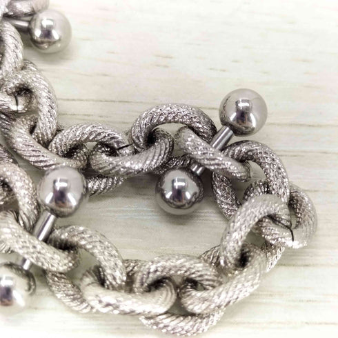 JUSTINE CLENQUET チェーンデザインシルバーネックレス ピアス メンズ
