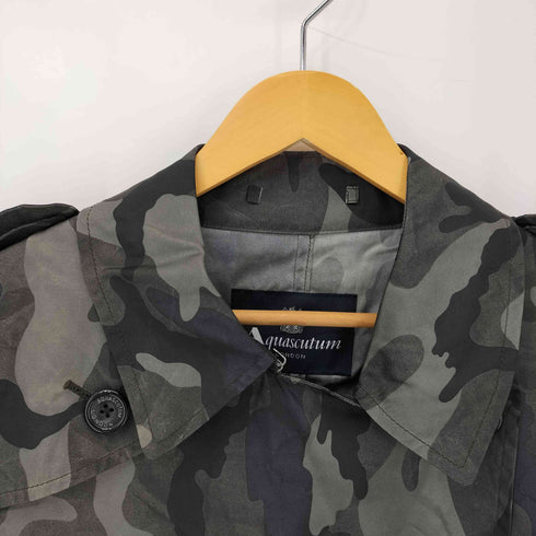 アクアスキュータム AQUASCUTUM ナイロン 迷彩 トレンチコート レディース 40