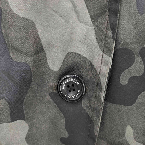 アクアスキュータム AQUASCUTUM ナイロン 迷彩 トレンチコート レディース 40