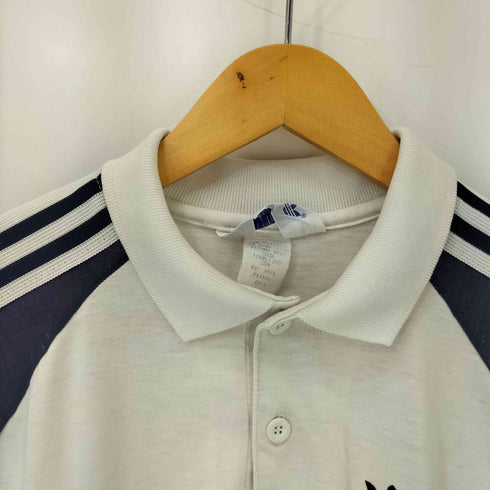 アディダス adidas 80S USA製 ラグラン トレフォイルロゴ刺繍 ポロシャツ メンズ import:L