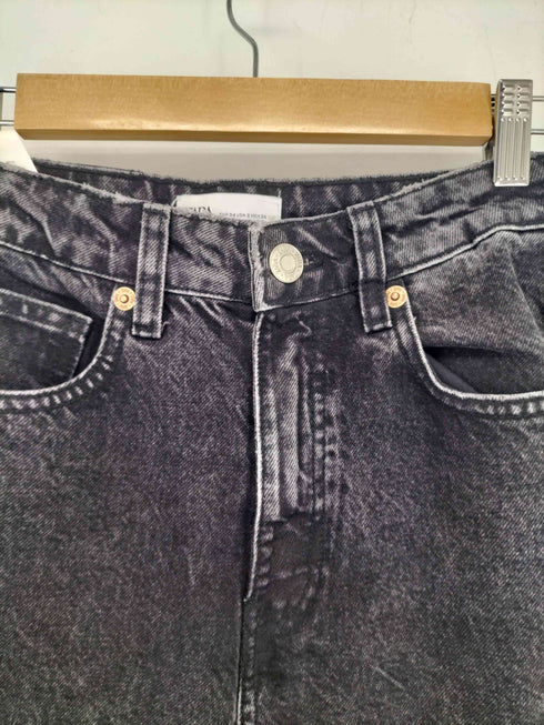 ザラ ZARA ヴィンテージ加工 ストレートダメージデニム レディース EUR32