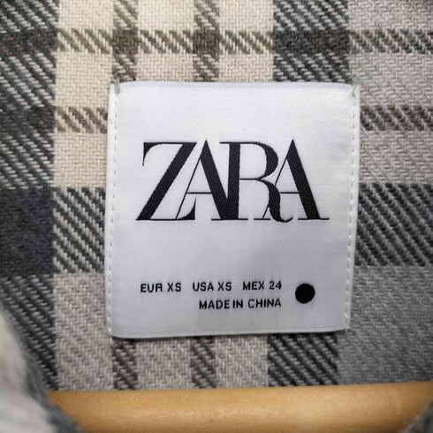 ザラ ZARA オーバーサイズチェックシャツジャケット メンズ import:XS