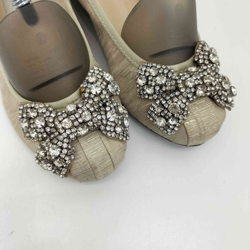 bridget birkin walk イヤビジューリボンウォーキングバレエパンプス レディース JPN:23.5