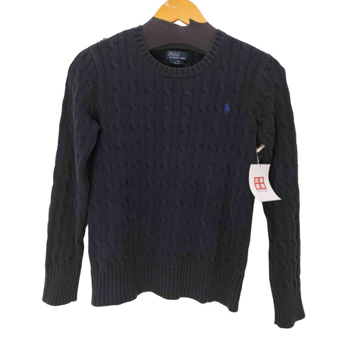 ポロバイラルフローレン Polo by RALPH LAUREN スモールポニー刺繍 コットンケーブルニット レディース import:M