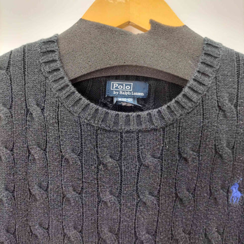 ポロバイラルフローレン Polo by RALPH LAUREN スモールポニー刺繍 コットンケーブルニット レディース import:M