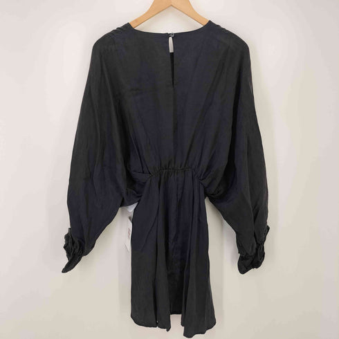 ザラ ZARA VOLUMINOUS SATIN-EFFECT DRESS ボリューム スリーブ ワンピース レディース import:S