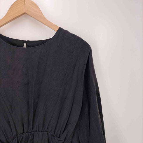 ザラ ZARA VOLUMINOUS SATIN-EFFECT DRESS ボリューム スリーブ ワンピース レディース import:S