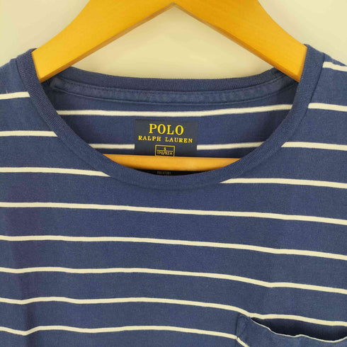 ポロラルフローレン POLO RALPH LAUREN CUSTOM FIT ポニー刺繍 ボーダー ポケットTシャツ メンズ import:S