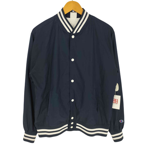 チャンピオン Champion 目あり スナップボタン スタジャン ブルゾン ジャケット メンズ import:L
