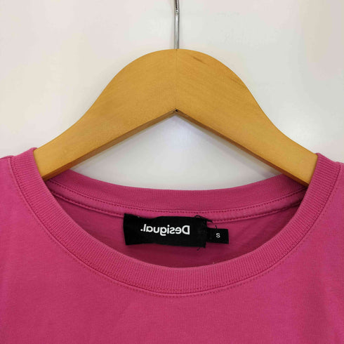 デシグアル Desigual ラインストーン ロゴ クルーネックTシャツ レディース import:S