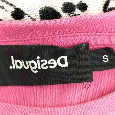 デシグアル Desigual ラインストーン ロゴ クルーネックTシャツ レディース import:S