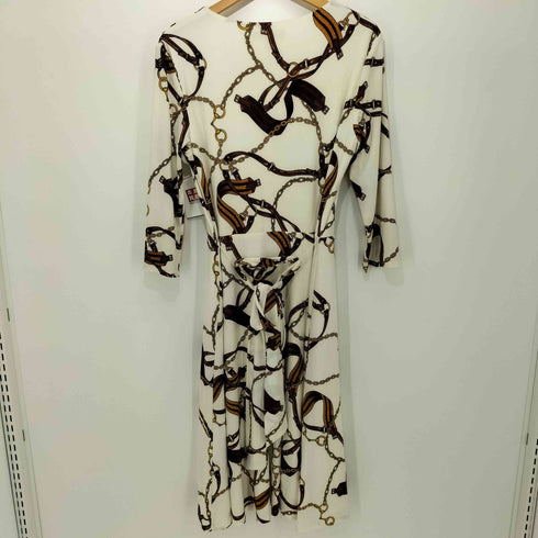 ローレンラルフローレン LAUREN RALPH LAUREN ベルト柄 カシュクールロングワンピース レディース import:S
