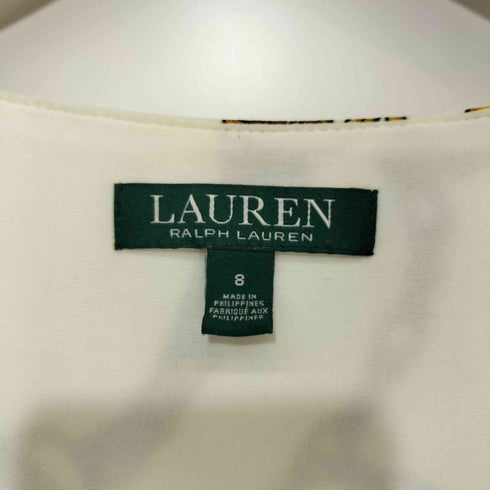 ローレンラルフローレン LAUREN RALPH LAUREN ベルト柄 カシュクールロングワンピース レディース import:S