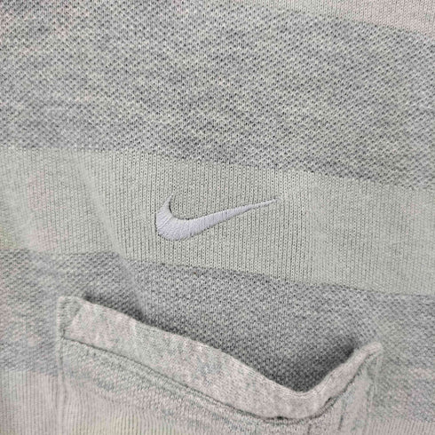 ナイキゴルフ NIKE GOLF スウォッシュロゴ刺繍 ポケット ボーダー ポロシャツ メンズ import:L