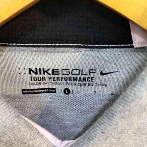 ナイキゴルフ NIKE GOLF スウォッシュロゴ刺繍 ポケット ボーダー ポロシャツ メンズ import:L