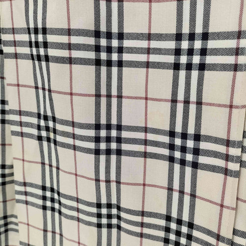 バーバリーロンドン BURBERRY LONDON ノバチェック レザーベルト サイドジップ プリーツ ミニ スカート レディース 160A