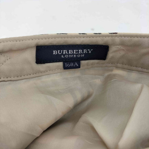 バーバリーロンドン BURBERRY LONDON ノバチェック レザーベルト サイドジップ プリーツ ミニ スカート レディース 160A