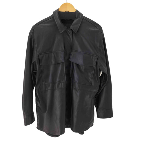 ザラ ZARA フェイクレザーシャツジャケット レディース import:S